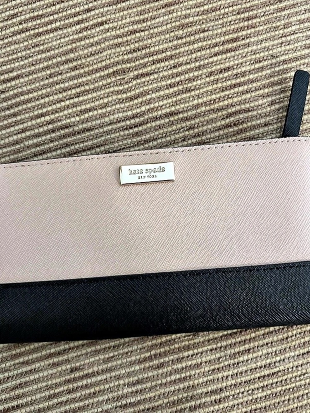 Kate Spade Staci Colorblock Large Slim Bifold Wallet Pink & Black